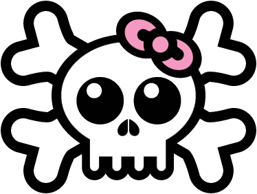 Vinyl teppich kinder totenkopf mit schleife - TenStickers