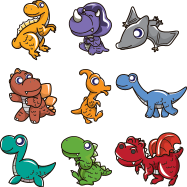 Vinyl teppich kinder mit baby dinosaurier stickern - TenStickers