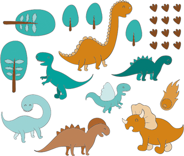 Vinyl teppich kinder jurassic landschaft aufkleber - TenStickers