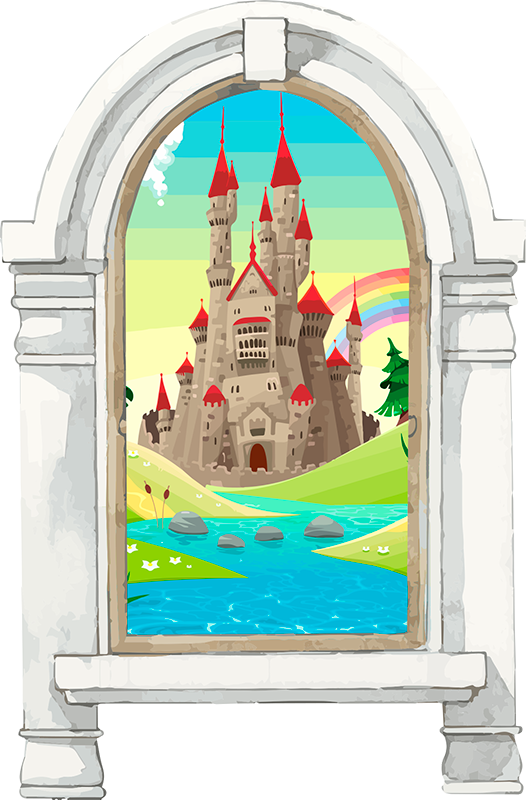 Vinyl teppich kinder märchenlandschaft - TenStickers