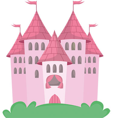 Vinyl teppich kinder rosa schloss - TenStickers