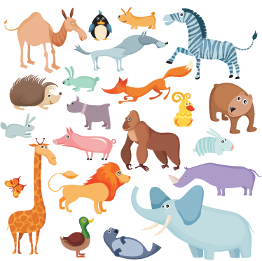 Vinyl teppich kinder mit wilden tierstickern - TenStickers