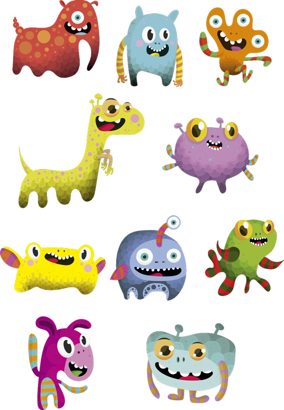 Vinyl teppich kinder monstermuster aus dem weltraum - TenStickers