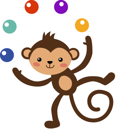 Vinyl teppich kinder mit jonglierendem affen - TenStickers