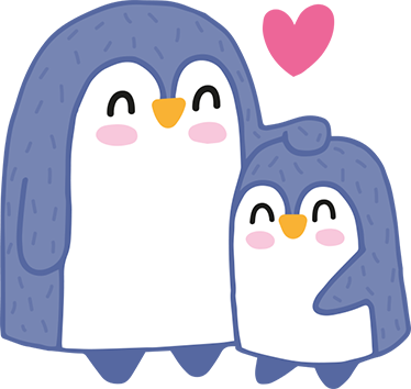 Vinyl teppich kinder mama und baby pinguin - TenStickers