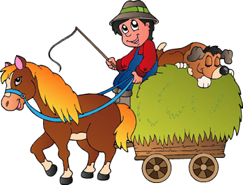 Vinyl teppich kinder schaukelpferd mit wagen - TenStickers