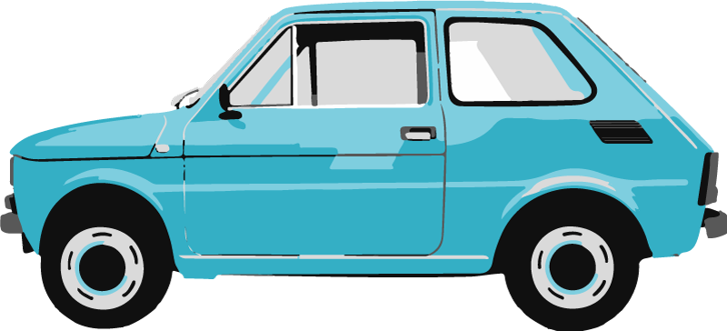 Vinyl teppich kinder blaues vintage auto - TenStickers