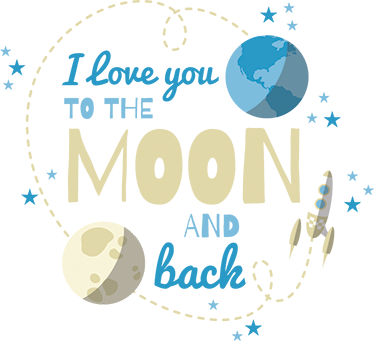 Vinyl teppich kinder liebe dich bis zum mond - TenStickers