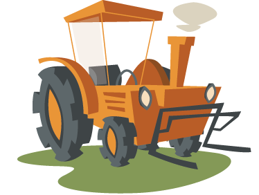 Vinyl teppich kinder mit orangefarbenem traktor - TenStickers