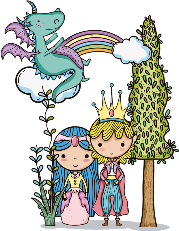 Vinyl teppich kinder zauberhafte welt - TenStickers
