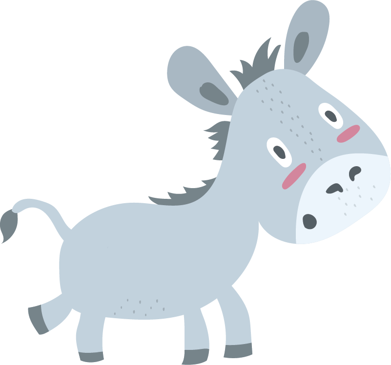 Vinyl teppich kinder grauer esel - TenStickers