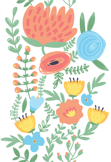 Vinyl teppich kinder mit floralen türstickern - TenStickers
