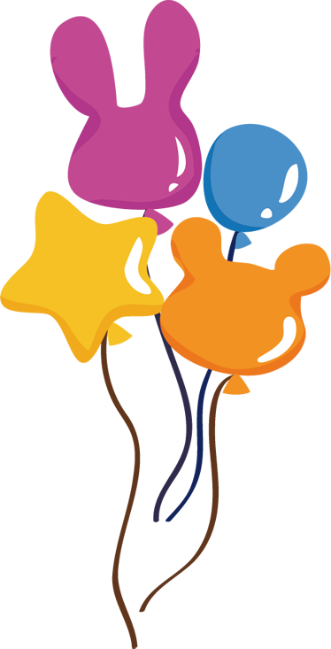 Vinyl teppich kinder mit tierballon-design - TenStickers