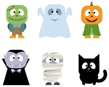 Vinyl teppich kinder mit halloween monster aufklebern - TenStickers