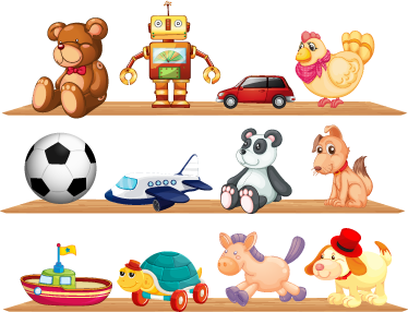 Vinyl teppich kinder mit regalen voller spielzeug - TenStickers
