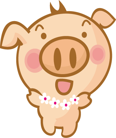 Vinyl teppich kinder hawaiianisches schwein - TenStickers