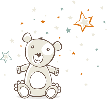 Vinyl teppich kinder teddy mit sternen - TenStickers