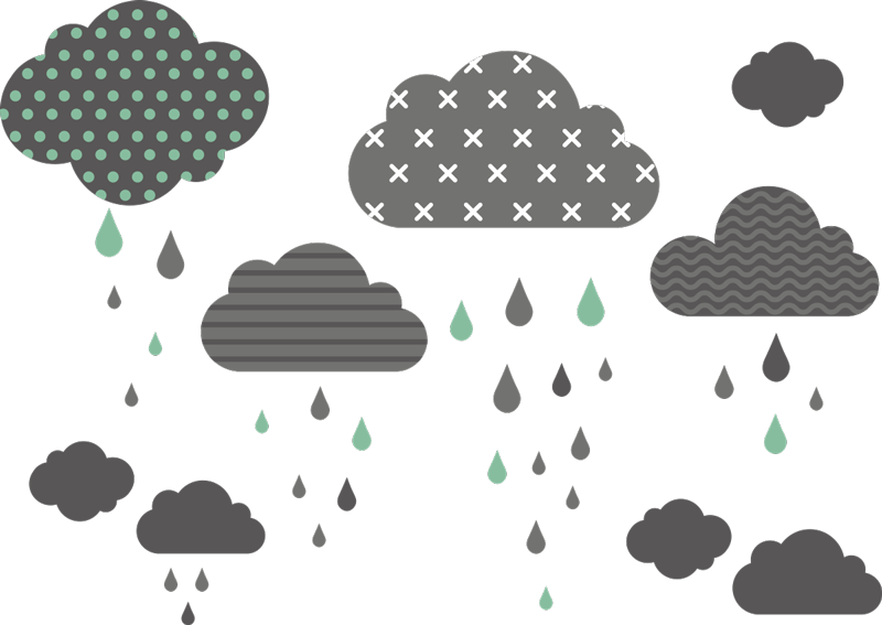 Vinyl teppich kinder graue regenwolken - TenStickers