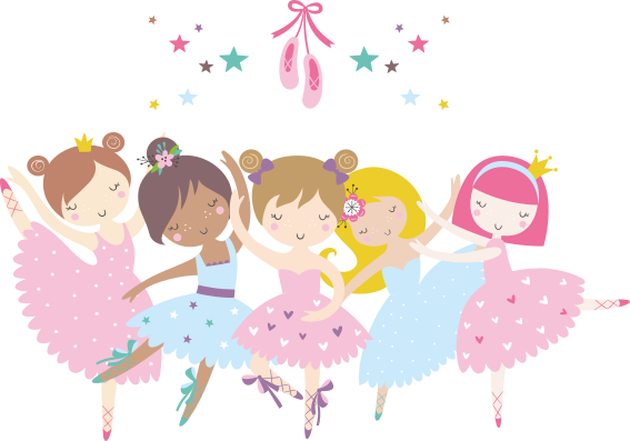 Vinyl teppich kinder bunte illustration ballettsterne - TenStickers