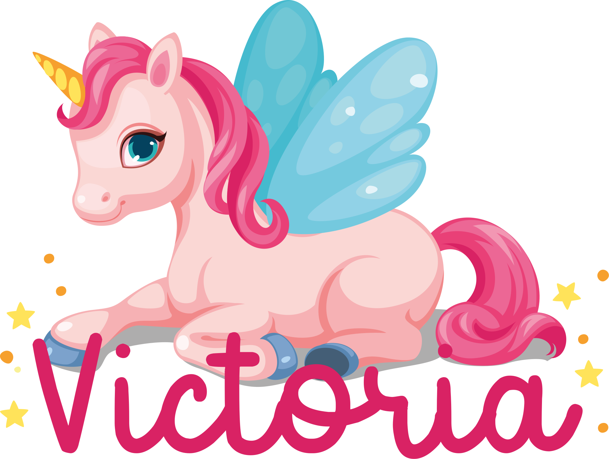 Vinyl teppich kinder lustiges pinkes einhorn - TenStickers