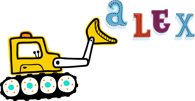 Vinyl teppich kinder mit persönlichem baggernamen - TenStickers
