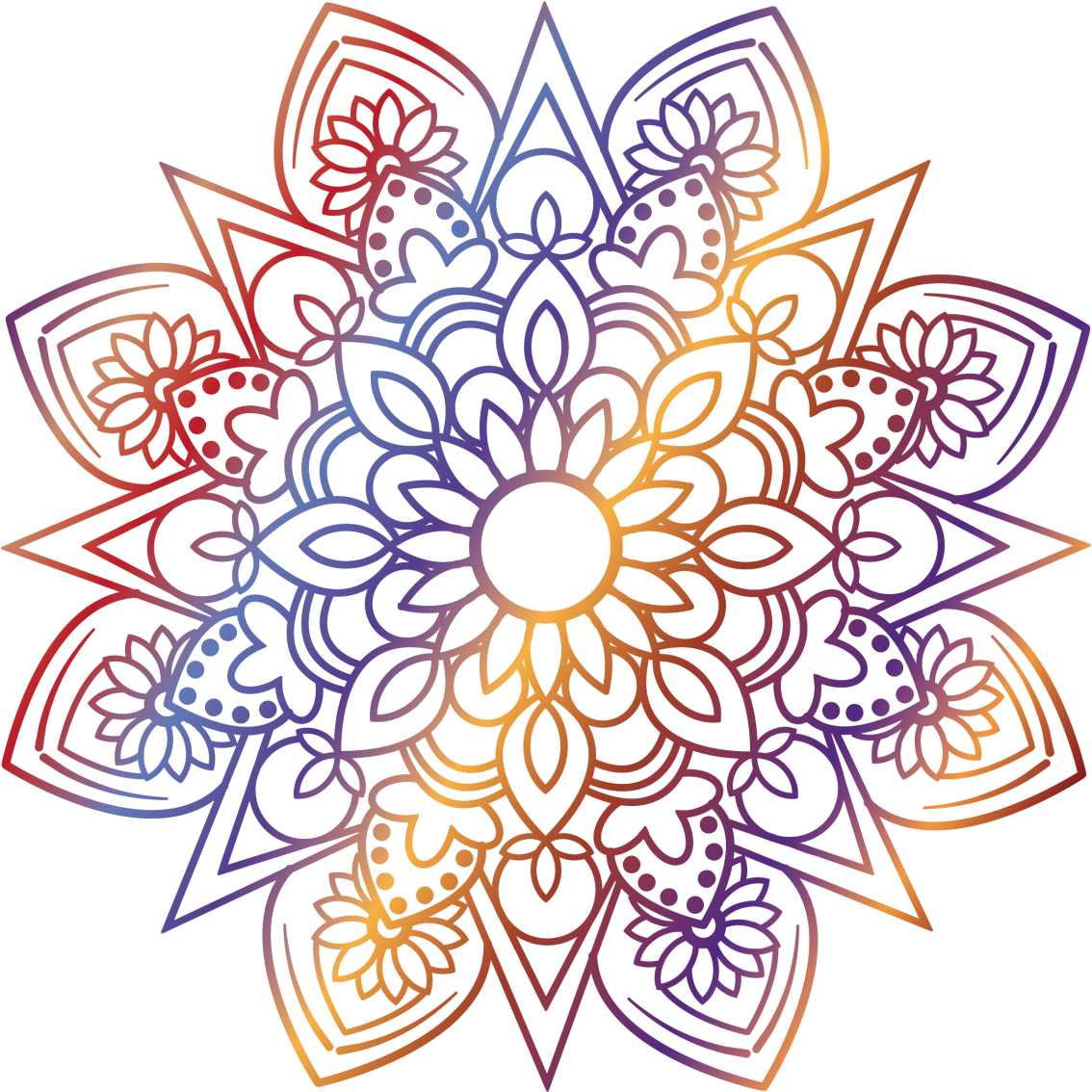 Vinyl teppich schlafzimmer lebendiges feuriges mandala - TenStickers