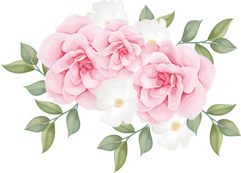 Vinyl teppich schlafzimmer elegante blumen in rosa - TenStickers