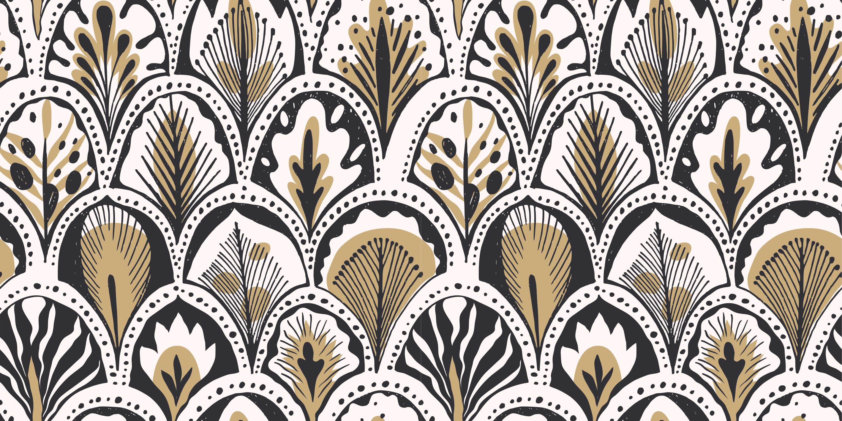 Vinyl teppich schlafzimmer mit art deco fächerdesign - TenStickers