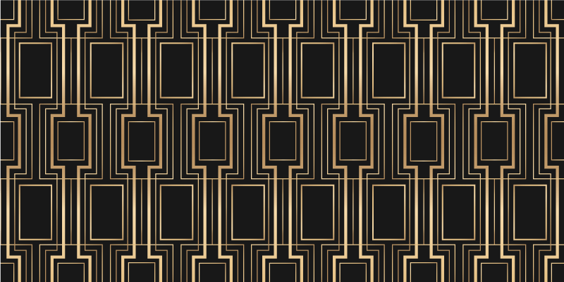 Vinyl teppich schlafzimmer in gold-schwarzem dekormuster - TenStickers