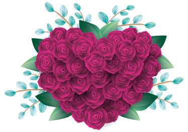 Vinyl teppich schlafzimmer herzkrone mit rosen - TenStickers