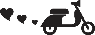Vinyl teppich schlafzimmer motorräder und herzen - TenStickers