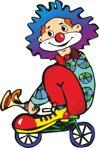 Vinyl teppich kinder clown auf dem fahrrad - TenStickers