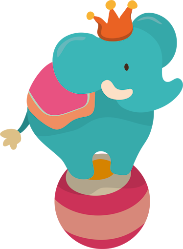 Vinyl teppich kinder mit balancierendem elefanten - TenStickers