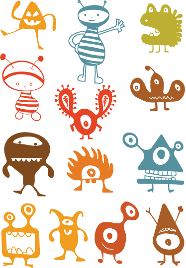 Vinyl teppich kinder bunte aliens - TenStickers