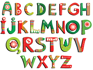 Vinyl teppich kinder mit grünem und rotem alphabet - TenStickers