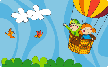 Vinyl teppich kinder luftballonflug - TenStickers