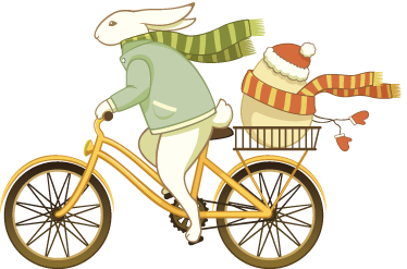 Vinyl teppich kinder mit osterhase auf dem fahrrad - TenStickers