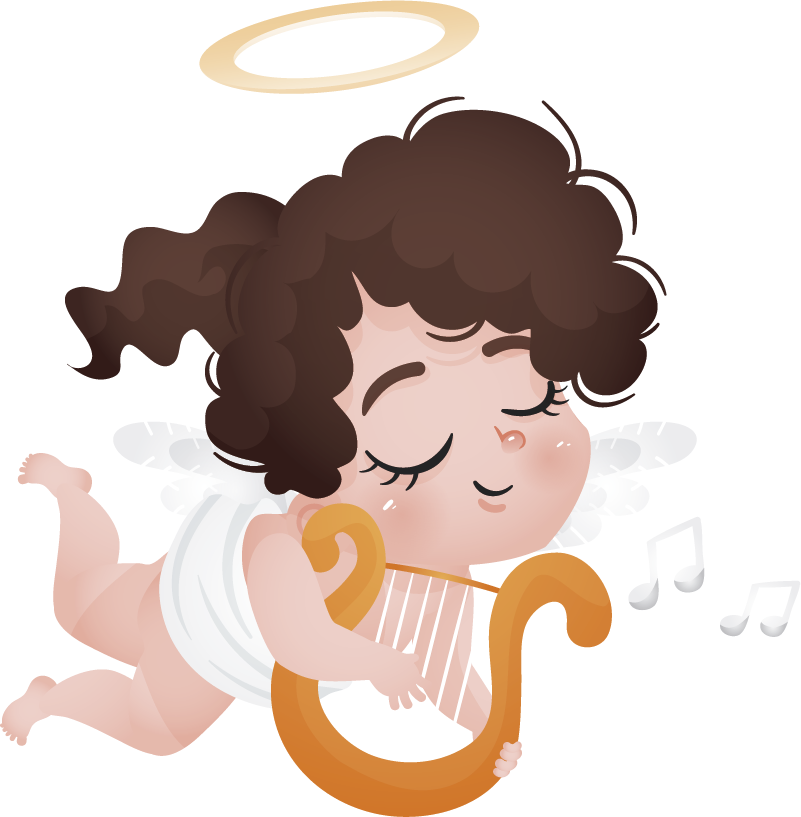 Vinyl teppich kinder mit einem harfenspieler - TenStickers