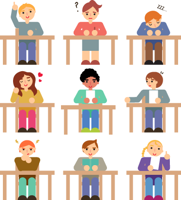 Vinyl teppich kinder mit schüler-sticker-kollektion - TenStickers