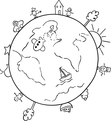 Vinyl teppich kinder weltkarte reisen decor - TenStickers