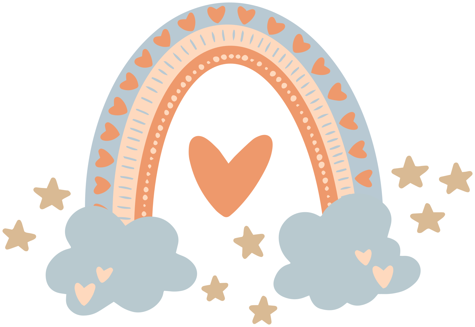 Vinyl teppich kinder in pastellfarben regenbogen - TenStickers