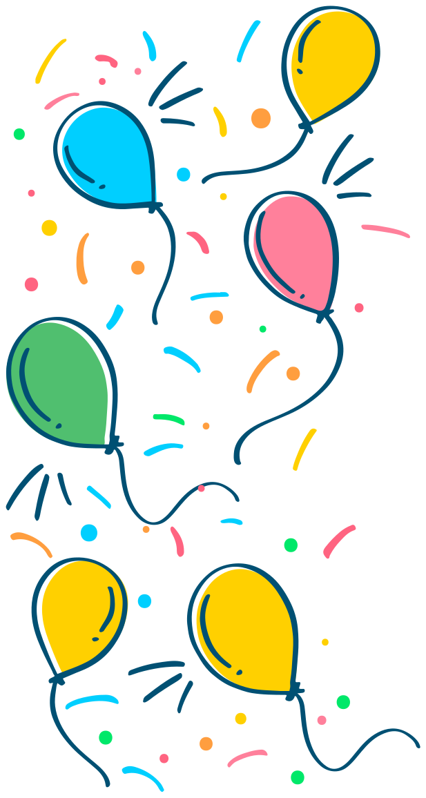Vinyl teppich kinder luftballon mit konfetti - TenStickers