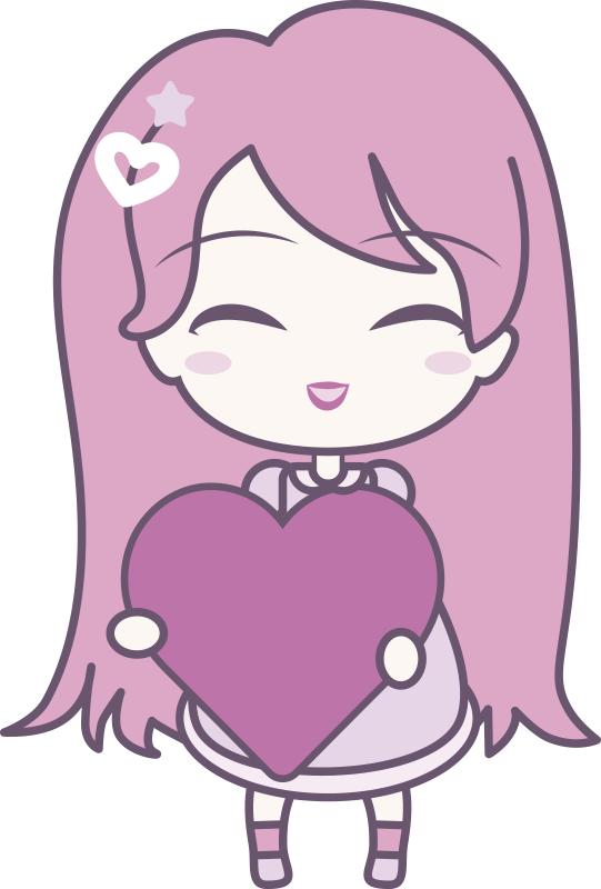 Vinyl teppich kinder mit einem liebevollen anime mädchen - TenStickers