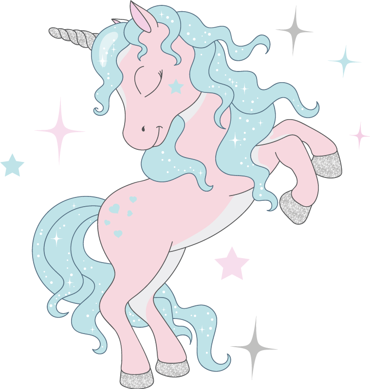 Vinyl teppich kinder mit glitzer einhorn-muster - TenStickers