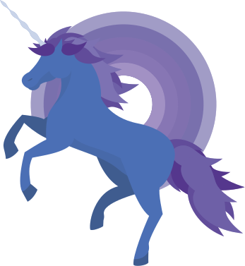 Vinyl teppich kinder in blau und lila einhornform - TenStickers