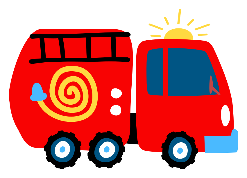 Vinyl teppich kinder verspieltes rotes fahrzeug - TenStickers