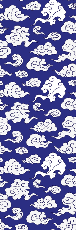 Vinyl teppich bad mit weißen wolken auf blauem hintergrund - TenStickers