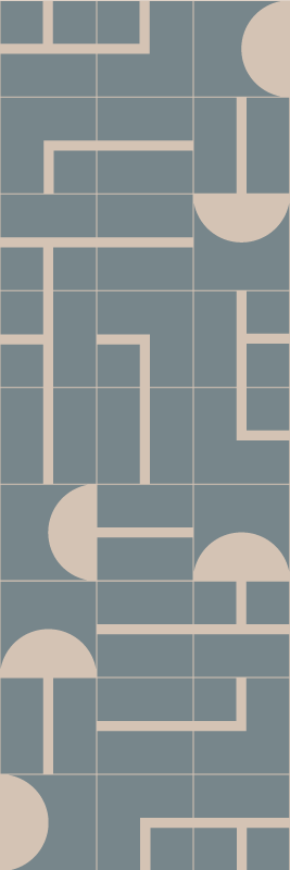 Vinyl teppich bad in graublau modern geometrisch - TenStickers