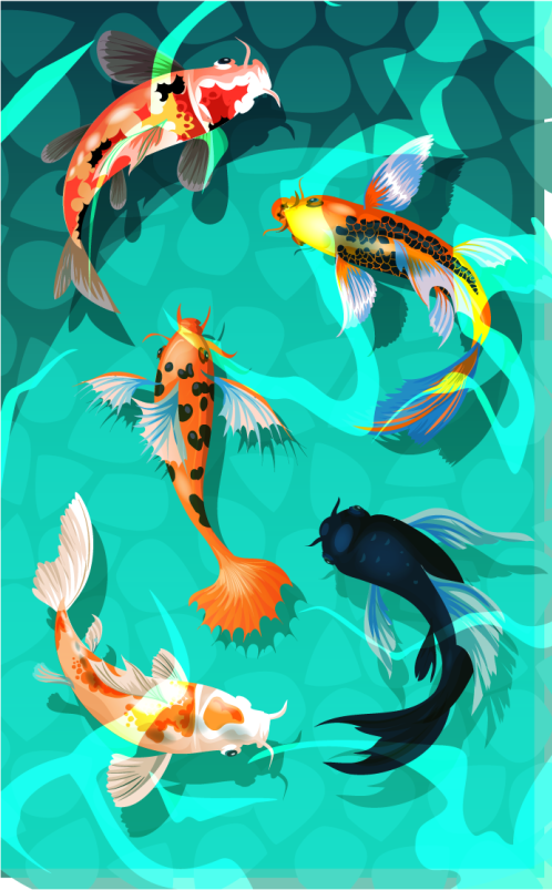 Vinyl teppich bad koi dusche - TenStickers