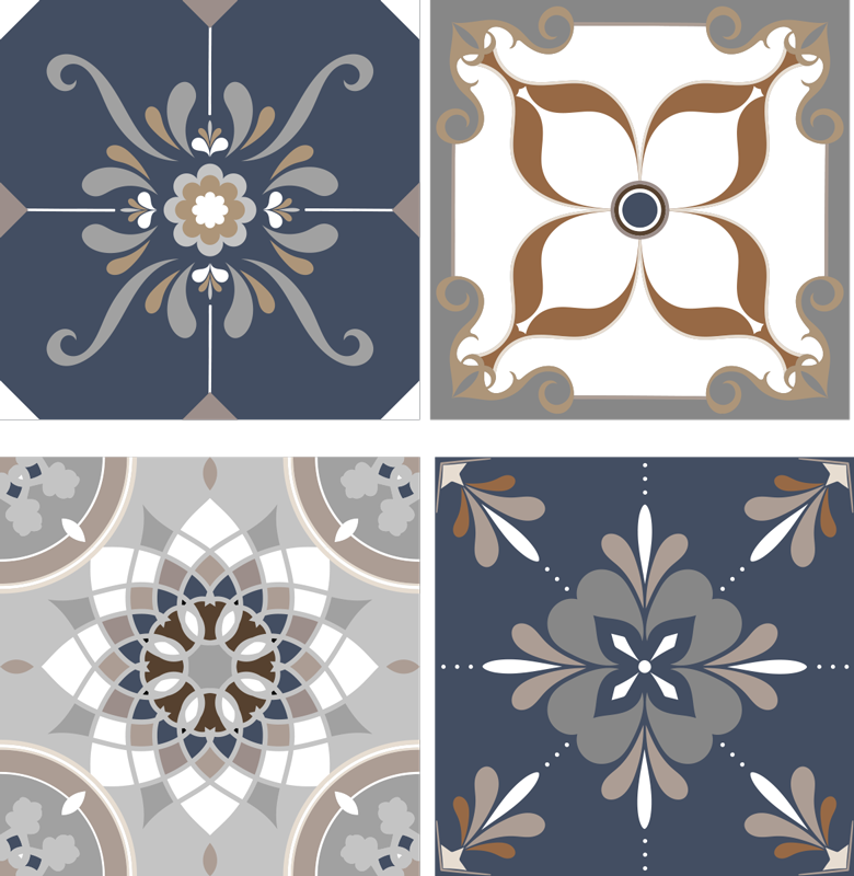 Vinyl teppich bad klassische blumen - TenStickers